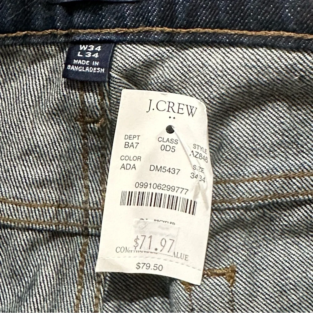 Men's J. Crew Slim Rigid Jeans 34x34 Dark Wash